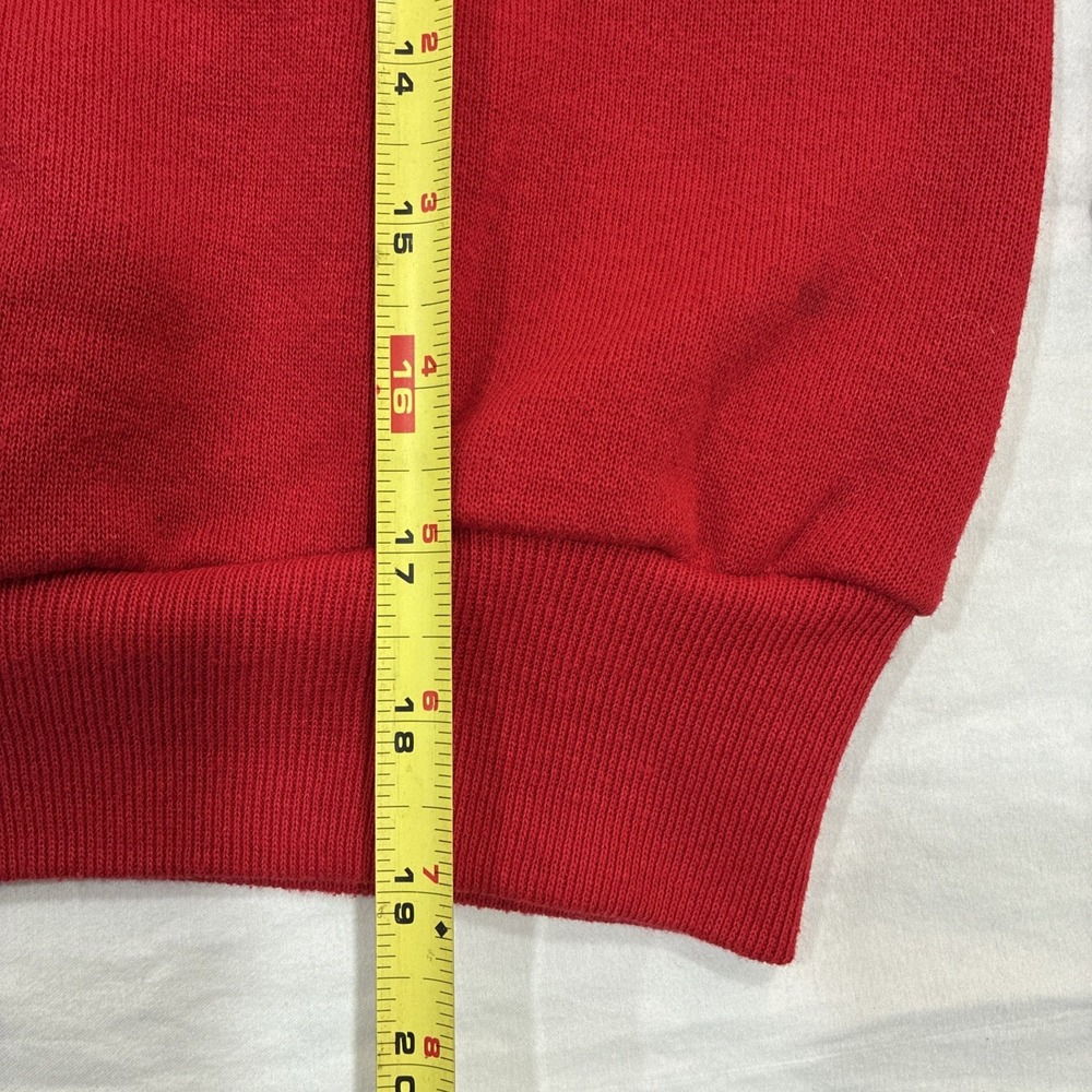 Vintage Tultex Sweater Youth‎ Small Red Made in USA Raglan Sweatshirt Blank 90s - Picture 7 of 11